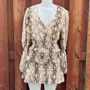 Mixology We’re All Pretty Girls Lulu Women’s Babydoll Snake Print Dress Size S